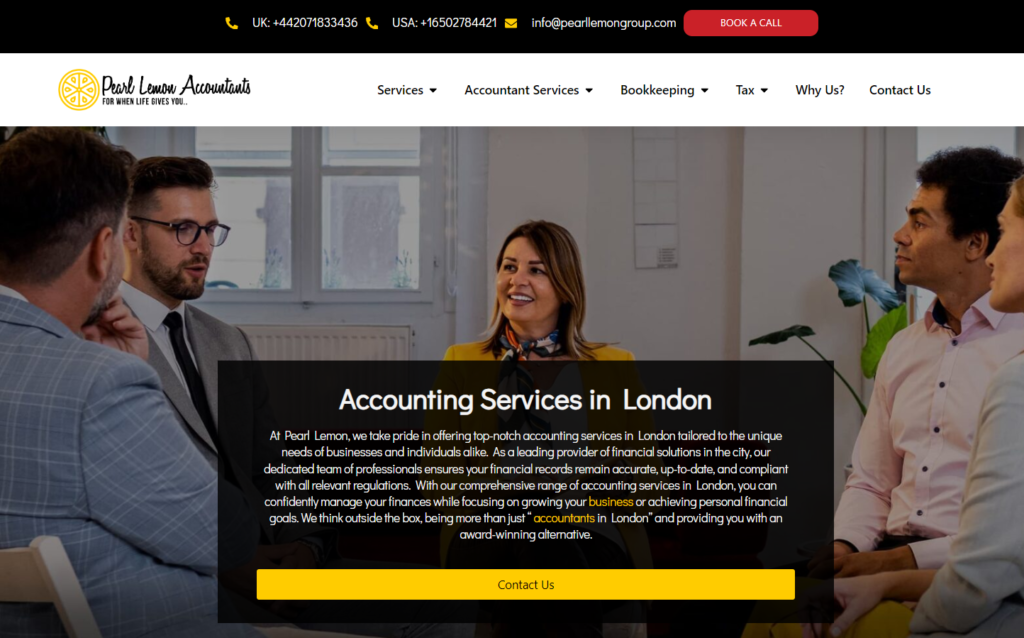 Pearl Lemon Accountants Website Services 