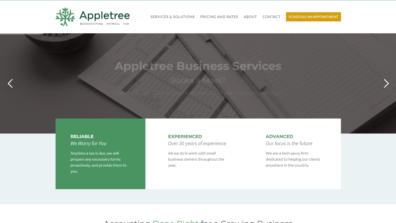 Appletree Business Services Website