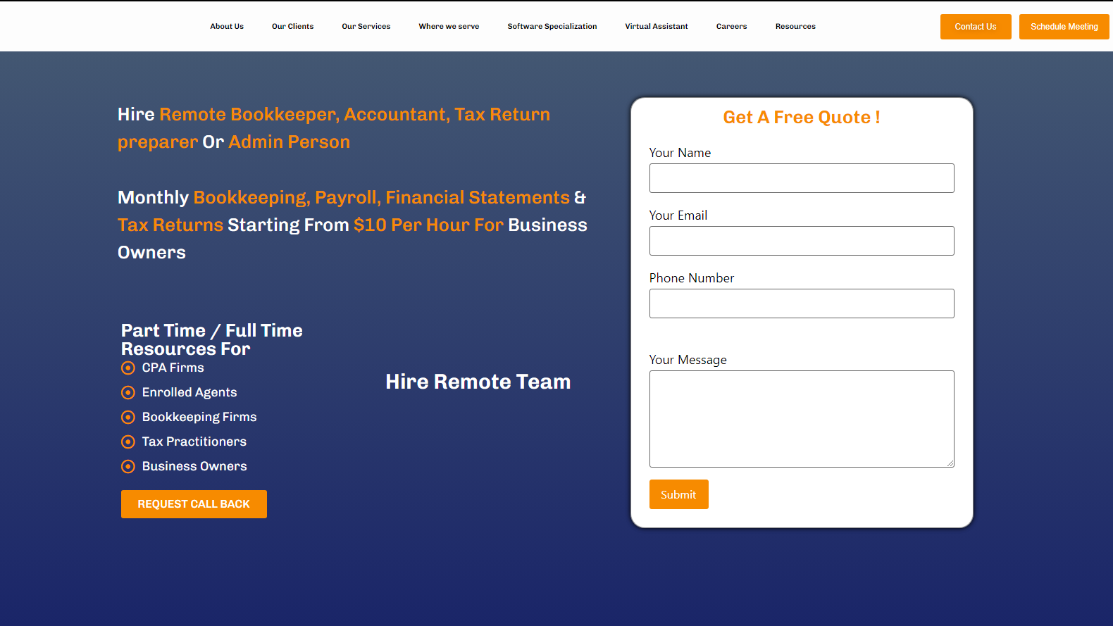 Meru Accounting Website Page