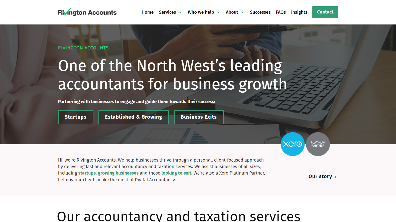 Rivington Accounts Website Home Page