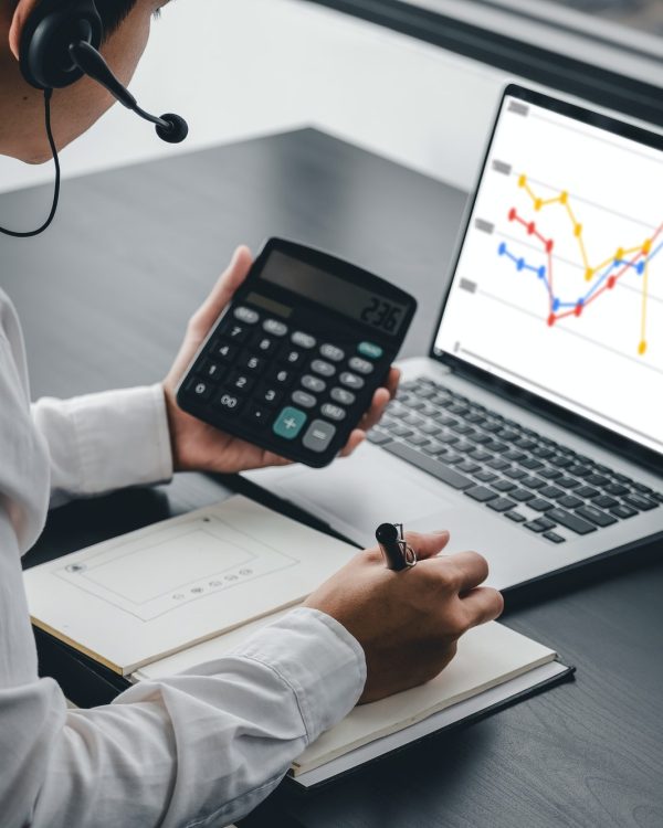 Accountant using a calculator to calculate the numbers. Accounting , Accountancy from financial Accountant using a calculator to calculate the numbers. Accounting , Accountancy from financial