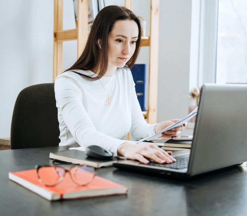 Remote Accounting Finance Jobs. Online Accounting Solution. Candid portrait of female accountant