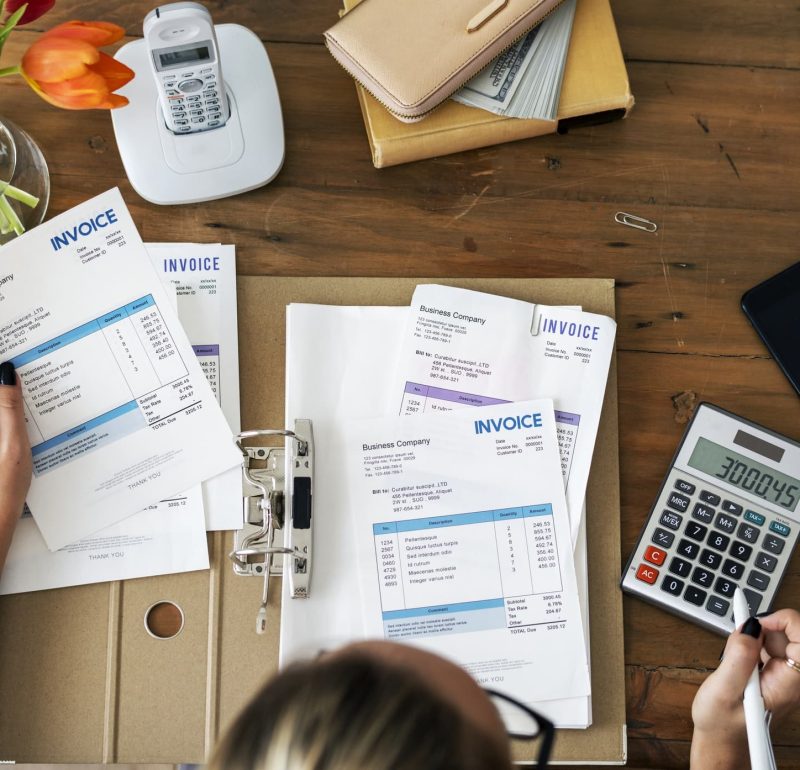 Woman doing accounting